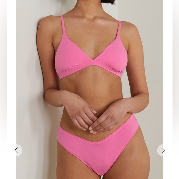 Cotton Collection cotton-blend jersey triangle bralette - Sugar Pink NWT - Picture 2 of 6